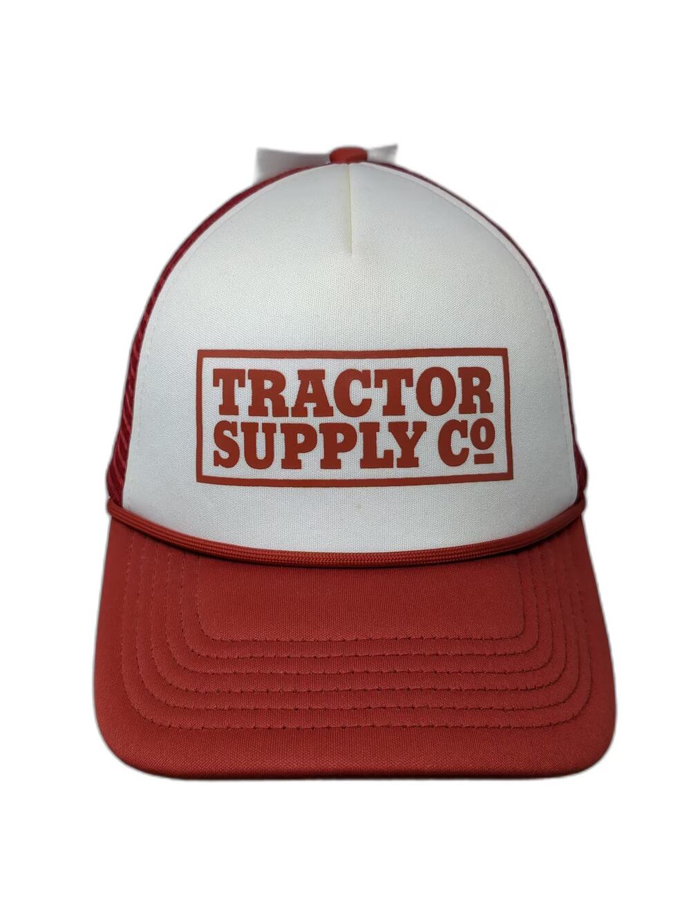 Tractor Supply Co Red Trucker Hat One Size Mesh Back Snapback Foam Front Rope